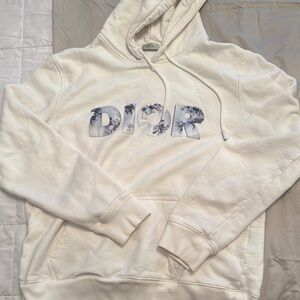 Dior Cream Hoodie with Artistic Logo